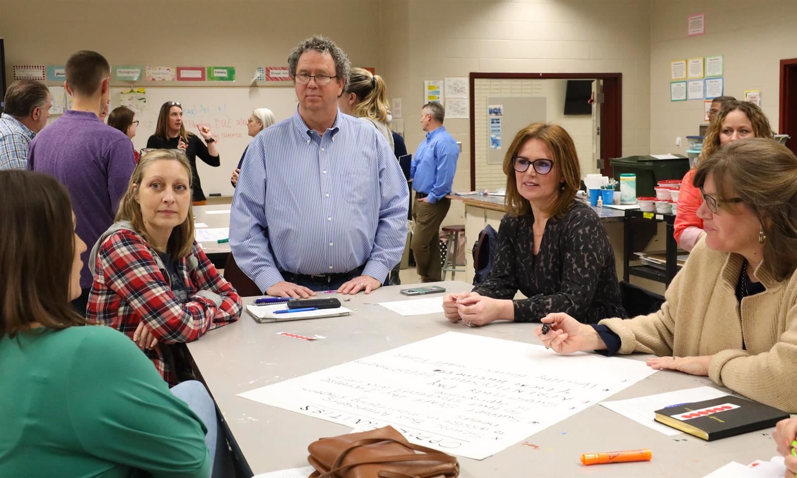 People at a community meeting